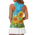 thumbnail image 5 of Chririnla Sunflower Women's Sleeveless Golf Shirt Tennis Quick Dry Tank Tops Trendy Collared Golf T-Shirt with Zip Up, 5 of 7