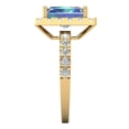 thumbnail image 3 of 3.84ct emerald cut blue moissanite 14k yellow gold halo Bridal Wedding Engagement Promise Anniversary Ring for Women size 9.75, 3 of 7