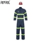 thumbnail image 2 of Disfraz de bombero para hombre, disfraz de Halloween, disfraces de bombero, chaqueta de extinción de incendios, abrigo, pantalones y cinturón, casco de plástico, 2 of 5