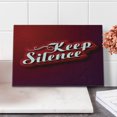 thumbnail image 2 of Saying Cutting Board, Keep Silence Typographic Phrase Hand Writing Inscription Print, Decorative Tempered Glass Cutting and Serving Board, Small Size, Red Maroon and White, by Ambesonne, 2 of 5