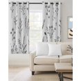 thumbnail image 2 of Natural Spring Floral Blackout Curtains for Bedroom Living Room Darkening Curtains 54 Inch Long Black Emerging Blossoms Short Curtain for Small Window Treatment Insulated Grommet Drapes 52"x54"x2, 2 of 9