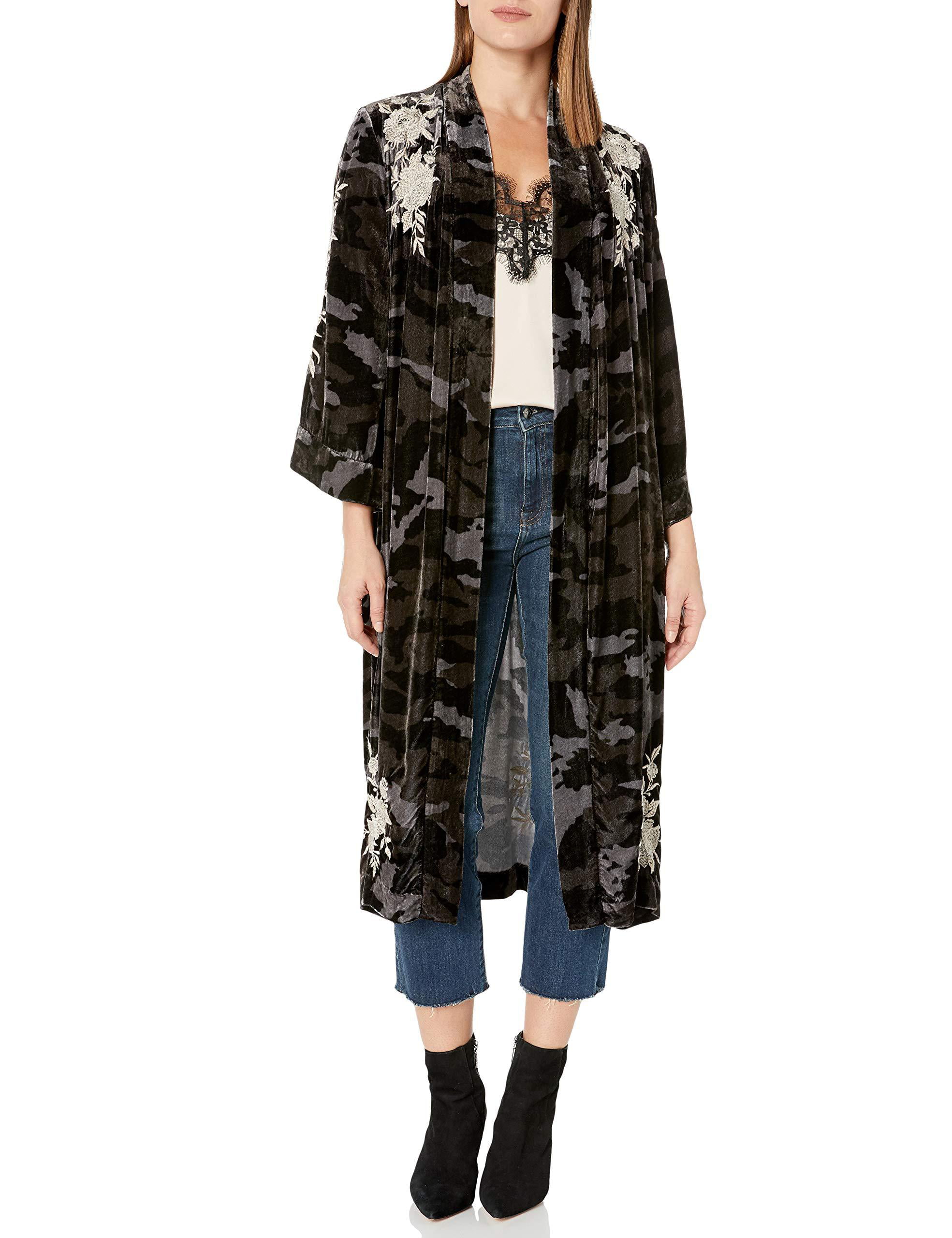JWLA By Johnny Was Women's Floral Embroidered Velvet Kimono Coat ...