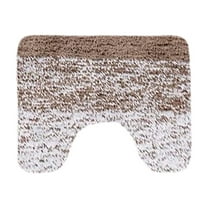 Btomtd 16"x20" U-Shaped Bath Rug and Toilet Floor Mat, Microfiber Plush Absorbent Non-Slip Bathroom Rugs, Machine Washable Fast Dry Doormat for Bathroom Floor, Brown