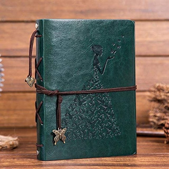 Scrapbook Album DIY Leather Photo Album Vintage Black Pages Memory Book