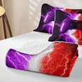 thumbnail image 4 of meiyoeat Neon Lightning Gamer Bed Spread Queen for Teens Boys, Electric Purple Red Gaming Queen Coverlet Set, 3 Pieces 1 Quilt and 2 Pillowcases, 4 of 7