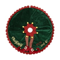 EWASWON Christmas 5ft Green Cloth Christmas Tree Skirt - Reusable, Easy Install, High Quality for Home & Hotel Holiday Decor