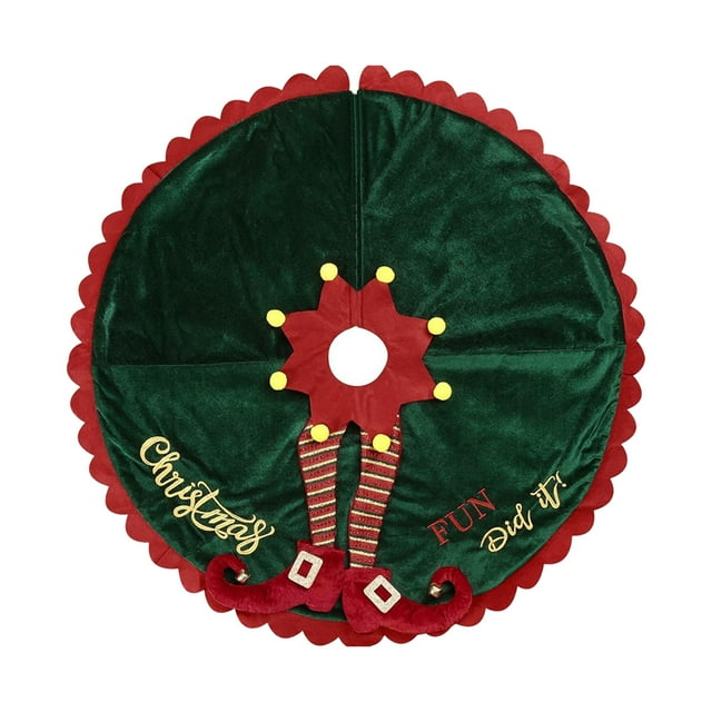 COM1950s Jupe d'Arbre de Noël, Ornements d'Arbre de Noël, Ornements d'Arbre de Noël Jupe d'Arbre Rouge et Verte Tablier d'Arbre Ornements Jupe d'Arbre, Ornements Rouges pour Arbre de Noël