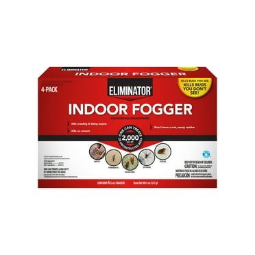 Eliminator Indoor Fogger 4 Count, 2 Ounce Cans, Kills Insects