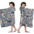 thumbnail image 4 of Border Collie Dog and Flower Florals Hooded Bath Towel，50"x30" for Ages 3 To 12 Kids, Quick Dry Lightweight Soft Microfiber Hood Beach Towel Cover Up for Kids, 4 of 7