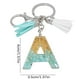 thumbnail image 3 of Llavero de letras con borlas verdes | Colgante de cristal acrílico | Lámina de oro, pegamento en gota, joyería de piedra engrosada | Amuleto de bolso con estilo, accesorio para mochila | 1 pieza, 3 of 9