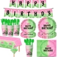 thumbnail image 4 of New Edge Wiping Witch Theme Decoration Birthday Decoration Plate Tissue Paper Cup Flag Pulling Set, 4 of 5