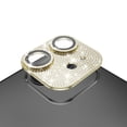 thumbnail image 3 of For Apple iPhone 12 Pro (6.1") Camera Lens Full Tempered Glass With Diamond Bling Glitter Rhinestone Lens Protective Camera Cover ,Xpm Screen Protector [ Gold ], 3 of 4