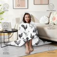 thumbnail image 4 of Wearable Blanket,White Chicken Sketch Pattern Hooded Wearable Flannel Blanket for Adults & Teens,Winter Poncho Shawl Wrap Cape Cozy Anti-Pill,50"x60", 4 of 5