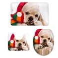 thumbnail image 4 of de 3 alfombrils , alfombra de Pedestal, cubierta de tapa de inodoro, decoración , perro de Navidad Gloria Juego de alfombras de baño Nopslip, 4 of 9
