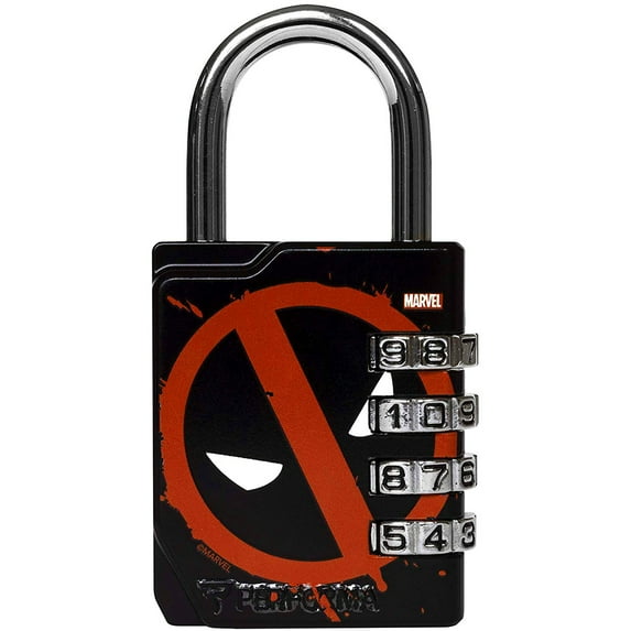 Performa Ultra Premium Embossed 4-Dial Combination Gym Lock - Deadpool