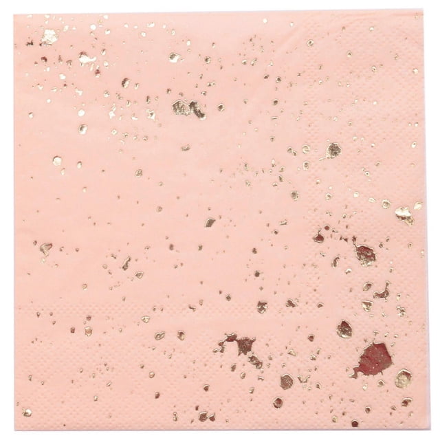 Gold Blocking Pink Marble Texture Tableware Set Paper Napkins Party Wedding Carnival Tabl