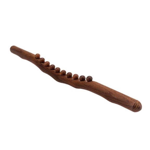 Cozlow Wooden Massage Roller Stick - 9 Rollers For Body Sculpting & Muscle Relief