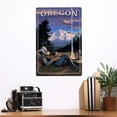 thumbnail image 2 of Oregon, Cowboy Camping Night Scene (12x18 Aluminum Art, Indoor Outdoor Metal Sign Decor), 2 of 5