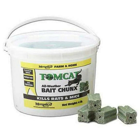 Tomcat 32444 Indoor and Outdoor All-Weather Rodent Block Bait 4lb Chunx 1oz Tick