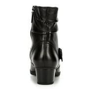 Medicus Womens Selina Leather Slouch Ankle Boot Shoes, Black, US 6.5