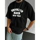 thumbnail image 1 of Brooklyn New York EST. 1631 Graphic Print T-Shirt for Men - Polyester Blend Casual Crew Neck Tee with Slight Stretch, Summer Knit Fabric Top by, 1 of 5
