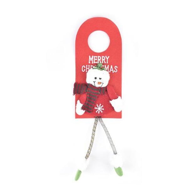 Injueey Adornos navideños para puertas, accesorios para festivales, colgante de Navidad, adorno navideño Kits de decoración para fiestas Muñeco de nieve