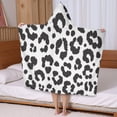 thumbnail image 5 of White and Black Of Leopard Print Hooded Bath Towel，50"x30" for Ages 3 To 12 Kids, Quick Dry Lightweight Soft Microfiber Hood Beach Towel Cover Up for Kids, 5 of 7