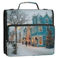 thumbnail image 2 of Water-Resistant 3-Ring Binder Organizer with Multiple Pockets Zipper Binder Bag for Office Town in Winter, 2 of 8