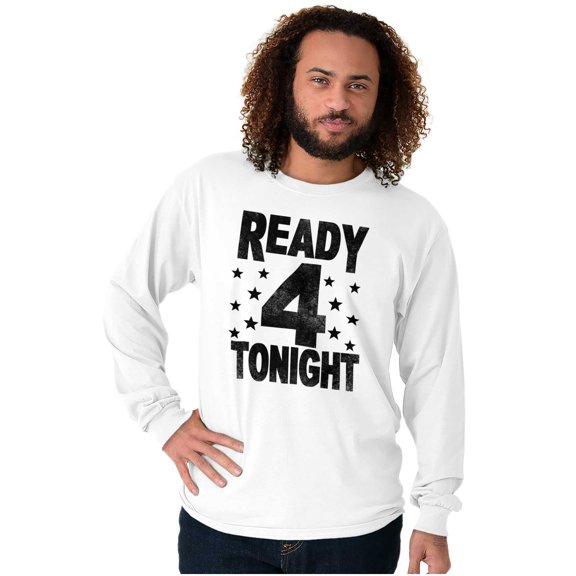 Ready For Tonight Party Fun Celebrate Plus Size Long Sleeve Graphic Tee Shirt Brisco Brands 2X