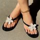thumbnail image 5 of Amzcrzy Zapatos de mujer,Zapatos de mujer,Zapatillas de mujer, Sandalias planas con flores para mujer, cómodas, con punta abatible, para verano Sandalias Mujer Zapatillas De Casa, 5 of 6