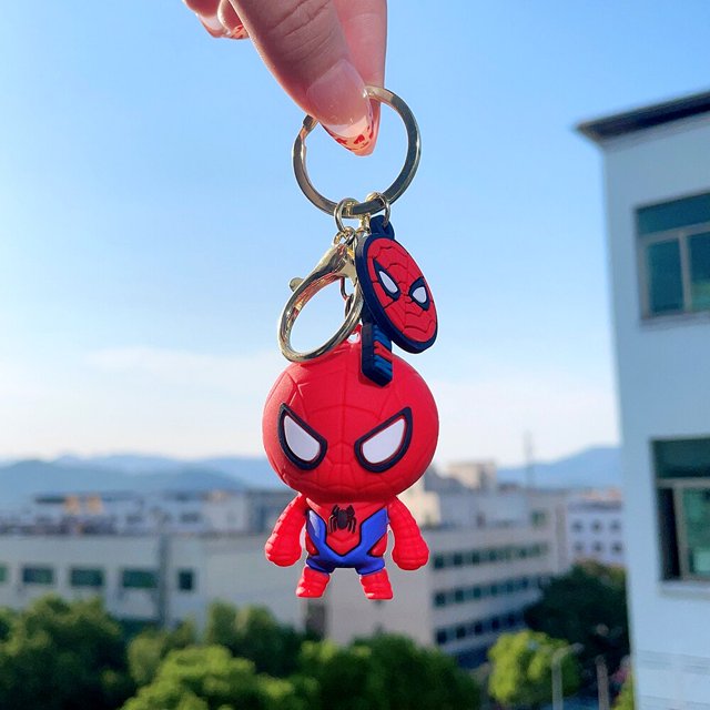 Vengadores dibujos animados capitán Spider Man llavero de silicona Ironman Hulk Deadpool muñeca llavero bolsa accesorios llavero de coche xuanjing unisex