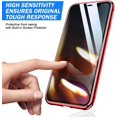 thumbnail image 4 of Galaxy A40 Case with Anti-peep Screen Protector, Allytech Anti-spy Privacy Protection Magnetic Adsorption Metal Frame Tempered Glass Case Cover for Samsung Galaxy A40, Red, 4 of 5