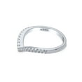 thumbnail image 3 of BERRICLE Sterling Silver Wishbone Wedding Rings Round Cut Cubic Zirconia CZ Curved Half Eternity Ring for Women, Rhodium Plated Size 8, 3 of 8