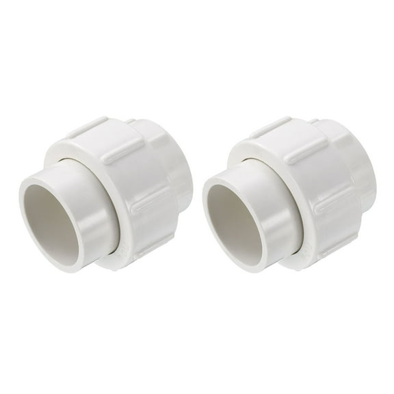 Uxcell 2Pcs 1.2" Union Coupling Pipe Fitting (Socket x Socket) Slip Union Coupling Adapter Schedule 40, EPDM O-Ring, White