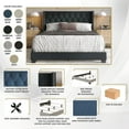 thumbnail image 7 of Castle Place Nailhead Trim Wingback Linen Upholstered Bed, Warm Grey , Twin, 7 of 7
