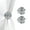 Gray/white, variant on Evideco French Home Goods Curtain Holdbacks Set of 2 Metal Curtain Tiebacks – Elegant Poppy Flower Design Clip – No Installation Required – White