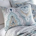 thumbnail image 3 of Levtex Home - Olyria Quilt Set - Full/Queen Quilt + Two Standard Pillow Shams - Damask Medallion - Grey, Taupe, White, Spa - Quilt Size (88x92in.) and Pillow Sham Size (26x20in.) - Reversible - Cotton, 3 of 6