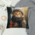 thumbnail image 2 of MDO  Christmas Pillow Cover 18X18 Merry Christmas Cat Decoration Holiday Farmhouse Winter Pillow Case Decor for Home Sofa Couch AA047-18, 2 of 5