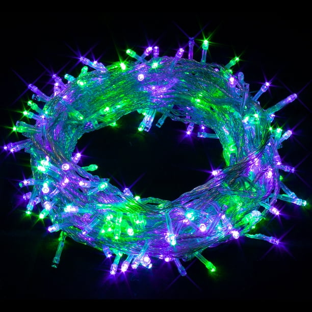 Serie Luz 300 Leds YANKON YK-NAV-3005-VR-LI 14 Metros Control 8 Secuencias De Luz Decorativo Verde Lila