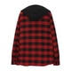 thumbnail image 4 of HongQid Womens Flannel Shirts Plaid Button Down Shirt Casual Hoodie Long Sleeve Outwear Warm Fall Hooded Blouses, 4 of 5