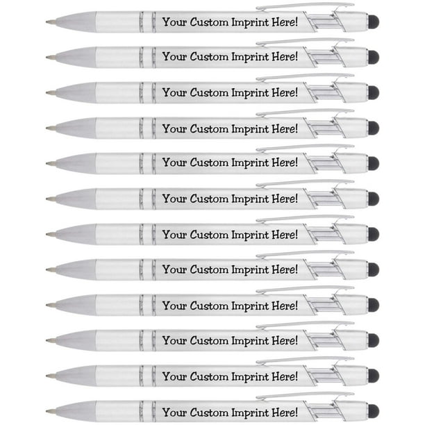Personalized Pens with Stylus The Legacy custom Metallic Printed Name Pens with Black Ink Imprinted with Logo or Message great gift Ideas