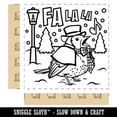 thumbnail image 2 of Winter Singing Falala Bird Christmas Square Rubber Stamp Stamping Scrapbooking Crafting - Large 2.75in, 2 of 7