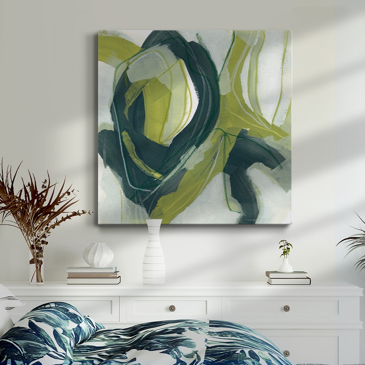 Wexford Home Verdigris Motion IV-Premium Gallery Wrapped Canvas, 40" x 40" - Ready to Hang