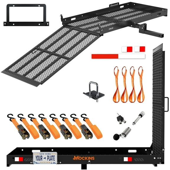 Mockins 60"x30"x5" XL Cargo Rack Mobility Scooter Carrier with Ramp and Cargo Carrier Accessories