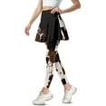 thumbnail image 2 of POLEROWomens Brown Cow Print Athletic Skirt with Leggings Butt Lifting Tennis Skirted Legging Yoga Skirts Slim Fit Tights Lounge Pants Trousers Workout Pants for Women Plus Size, 2 of 6