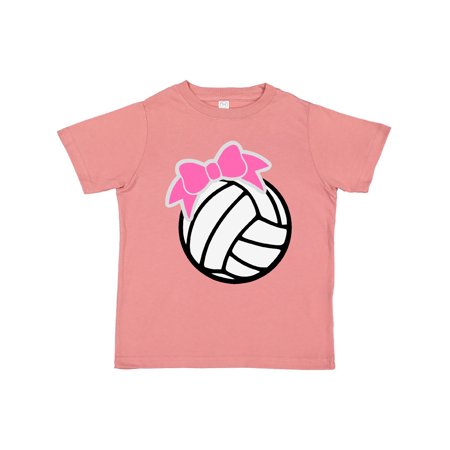 

Inktastic Volleyball with Pink Bow Gift Toddler Boy or Toddler Girl T-Shirt