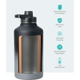 thumbnail image 6 of Buzio 64 oz Insulated Water Bottle with Straw & 3 Lids, Half Gallon Water Bottle Stainless Steel with Carrying Case for Gym Sports Outdoor Hiking, Black and Gray, 6 of 8