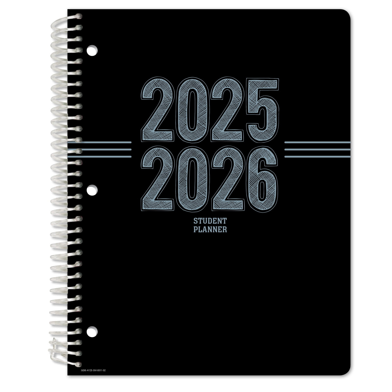 Global Datebooks Dated 2025-2026 Weekly and Monthly Academic Year Student Planner Calendar, August 2025 - June 2026, Ruler/Bookmark and Planning Stickers, Matrix Style, 8.5"x11", Triple Stripe