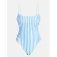 thumbnail image 5 of No Boundaries Sporty Stripe One-Piece Swimsuit, Women’s XXS-XXL, 5 of 5