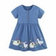 thumbnail image 1 of Vestido de algodón con estampado de lunares para niña REDARER, manga corta, estilo veraniego, con bordados, para talla 3-4 años, 1 of 5